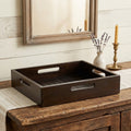 Homeroots 16 Black Solid Wood Organizing Box