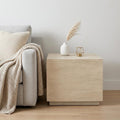 Homeroots 16 Natural Distressed Solid Wood Square Block End Table 20.00 In. X 16.00 In. X 20.00 In.