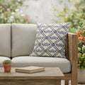 Homeroots 16 X 16 Cream And Brown Blown Seam Geometric Indoor Outdoor Throw Pillow 16.00 X 16.00 X 5.00