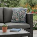 Homeroots 16 X 16 Blue And Pink Peacock Blown Seam Floral Indoor Outdoor Throw Pillow 16.00 X 5.00 X 16.00