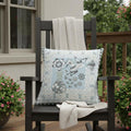 Homeroots 16 X 16 Cream Peacock Blown Seam Floral Indoor Outdoor Throw Pillow 16.00 X 5.00 X 16.00