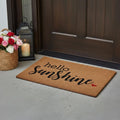 Homeroots 17 X 29 Brown And Black Hello Sunshine Outdoor Coir Door Mat 17.00 X 29.00