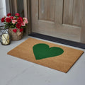 Homeroots 17 X 29 Brown And Green Heart Outdoor Coir Door Mat 17.00 X 29.00