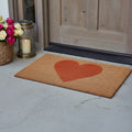 Homeroots 17 X 29 Brown And Orange Heart Outdoor Coir Door Mat 17.00 X 29.00