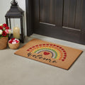 Homeroots 17 X 29 Brown And Red Rainbow Welcome Outdoor Coir Door Mat 17.00 X 29.00
