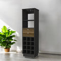 Homeroots 18 Black Bar Cabinet With Two Drawers