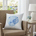 Homeroots 18 Blue And White Coastal Seashell Throw Pillow