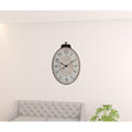 Homeroots 18 Oval Ivory Wood Analog Wall Clock 17.70 In. X 29.00 In. X 1.20 In.