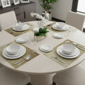 Homeroots 18 Set Of Four Gold Vinyl Placemats 18.00 In. X 12.00 In. X 0.50 In.