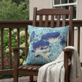 Homeroots 18 X 18 Blue Butterfly Blown Seam Floral Indoor Outdoor Throw Pillow 18.00 X 5.00 X 18.00