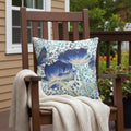 Homeroots 18 X 18 Blue And White Butterfly Blown Seam Floral Indoor Outdoor Throw Pillow 18.00 X 5.00 X 18.00