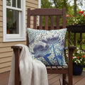 Homeroots 18 X 18 Gray Butterfly Blown Seam Floral Indoor Outdoor Throw Pillow 18.00 X 5.00 X 18.00