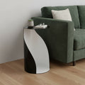 Homeroots 19 Black And White Steel Round Pedestal End Table 11.00 In. X 19.00 In. X 11.00 In.