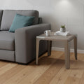 Homeroots 20 Ash Gray And Silver Wood And Stainless Steel Square End Table 24.00 In. X 20.00 In. X 24.00 In.