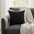 Homeroots 20 Black And White Color Block Cotton Throw Pillow Cover