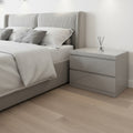 Homeroots 20 Light Gray Wood Two Drawer Nightstand