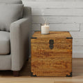Homeroots 20 Natural Brown Solid Wood Square End Table 18.00 In. X 20.00 In. X 18.00 In.