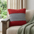 Homeroots 20 Red And Blue Striped Cotton Blend Throw Pillow Cover