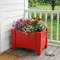 Homeroots 20 X 24 Mahogany Heavy Duty Plastic Square Planter Box