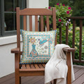 Homeroots 20 X 20 Blue And Beige Peacock Blown Seam Floral Indoor Outdoor Throw Pillow 20.00 X 5.00 X 20.00