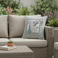 Homeroots 20 X 20 Gray Peacock Blown Seam Floral Indoor Outdoor Throw Pillow 20.00 X 5.00 X 20.00