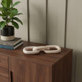 Homeroots 21 Natural Solid Wood Geometric Links Tabletop Sculpture 21.00 In. X 2.00 In. X 9.50 In.