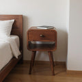 Homeroots 22 Dark Brown Solid Wood Square One Drawer Nightstand