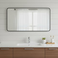 Homeroots 24 Black Aluminum Lighted Framed Anti Fog Bathroom Vanity Mirror 31.50 In. X 23.62 In. X 1.18 In.