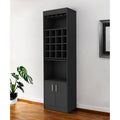 Homeroots 24 Black Bar Cabinet With Eighteen Shelves