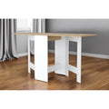 Homeroots 24 Brown And White Folding Sled Base Dining Table 23.62 In. X 30.94 In. X 12.32 In.