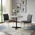 Homeroots 24 Gray And Black Stone And Iron Round Dining Table 24.00 In. X 30.00 In. X 24.00 In.