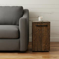 Homeroots 24 Natural And Smoky Black Distressed Reclaimed Wood Square Block End Table 15.40 In. X 23.60 In. X 13.80 In.