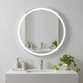 Homeroots 24 Round Lighted Frameless Anti Fog Bathroom Vanity Mirror 23.62 In. X 23.62 In. X 1.57 In.