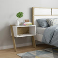 Homeroots 24 White And Oak Faux Wood Nightstand