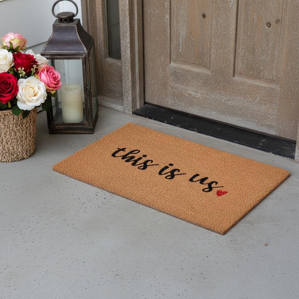 Homeroots 24 X 36 Brown And Black This Is Us Outdoor Coir Door Mat 24.00 X 36.00