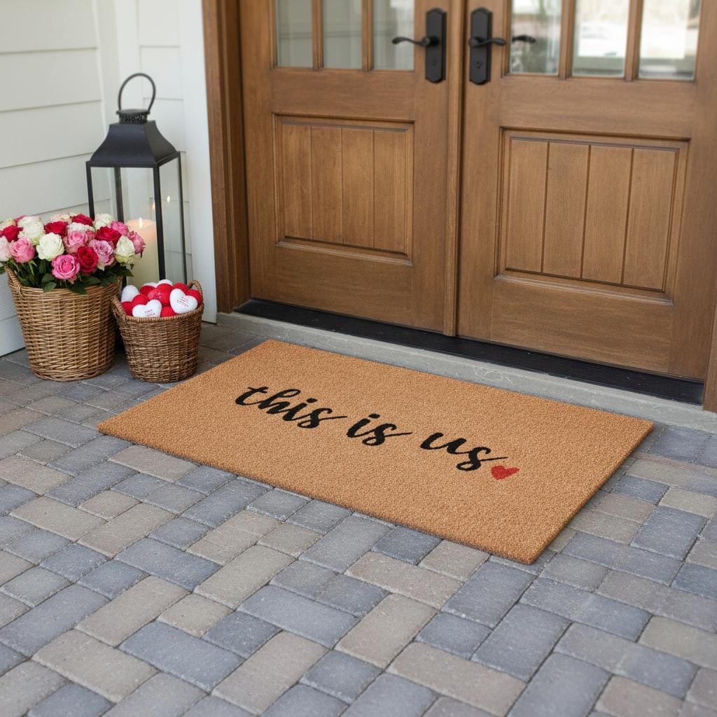 Homeroots 24 X 48 Brown And Black This Is Us Outdoor Coir Door Mat 24.00 X 48.00