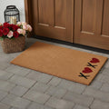 Homeroots 24 X 48 Brown Red And Black Xoxo Outdoor Coir Door Mat 24.00 X 48.00