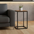 Homeroots 25 Black And Chestnut Solid Wood Rectangular End Table 10.00 In. X 25.30 In. X 16.00 In.
