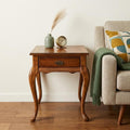 Homeroots 25 Medium Brown Solid And Manufactured Wood End Table With Drawer 21.00 In. X 24.50 In. X 26.50 In.