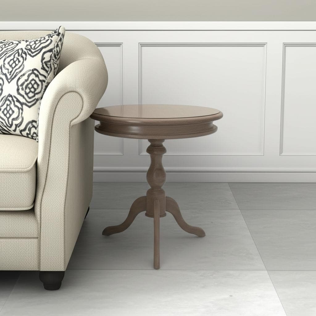 Homeroots 25 Natural Solid Wood Round Pedestal End Table 19.50 In. X 25.25 In. X 19.50 In.