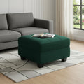 Homeroots 26 Green And Black Velvet Tufted Storage Ottoman