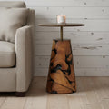 Homeroots 26 Natural Distressed Reclaimed Wood Round Pedestal End Table 19.70 In. X 25.60 In. X 19.70 In.
