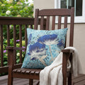 Homeroots 26 X 26 Blue Butterfly Blown Seam Floral Indoor Outdoor Throw Pillow 26.00 X 5.00 X 26.00