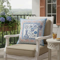 Homeroots 26 X 26 Blue And Gray Peacock Blown Seam Floral Indoor Outdoor Throw Pillow 26.00 X 5.00 X 26.00