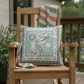 Homeroots 26 X 26 Green And Black Peacock Blown Seam Floral Indoor Outdoor Throw Pillow 26.00 X 5.00 X 26.00