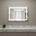 Homeroots 27 Lighted Frameless Anti Fog Bathroom Vanity Mirror 35.30 In. X 27.40 In. X 1.20 In.