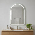 Homeroots 28 Arch Lighted Frameless Bathroom Vanity Mirror 19.69 In. X 27.56 In. X 1.57 In.