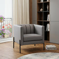 Homeroots 28 Light Gray And Black Faux Leather And Faux Leather Club Chair 28.30 In. X 26.80 In. X 27.80 In.