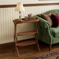 Homeroots 28 Medium Brown Manufactured Wood Octagon End Table With Two Shelves 22.00 In. X 28.00 In. X 10.00 In.