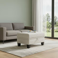 Homeroots 29 Beige And Black Chenille Storage Ottoman